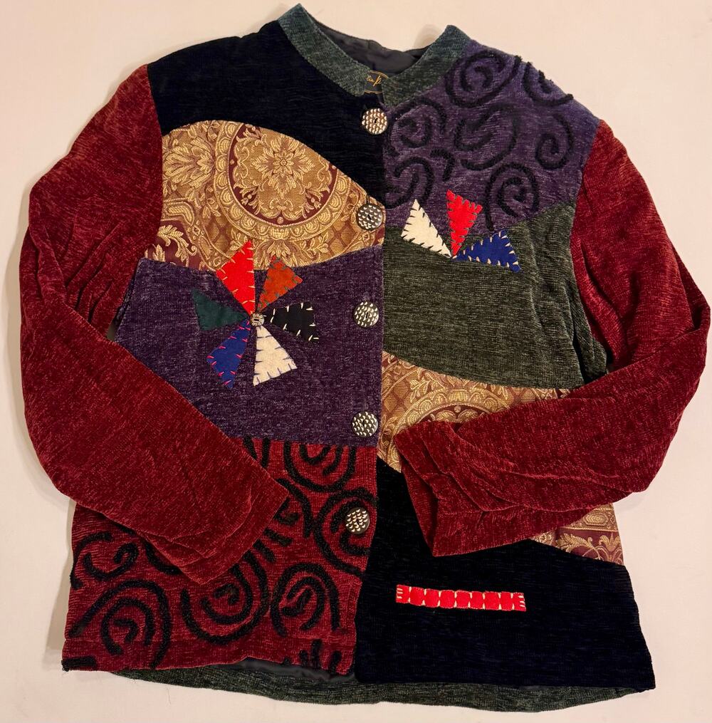 Women's Julia Kim Patchwork Button Front Jacket Multicolor Size L